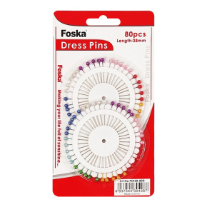 Špendlíky aranžérske/farebné FOSKA, 38 mm (80 ks)