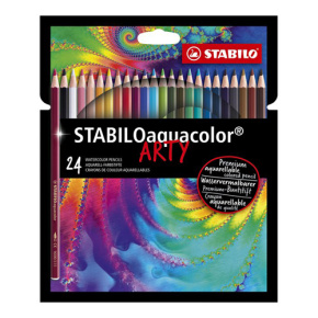 Pastelky akvarelové STABILO aquacolor ARTY,  24 ks rôznych farieb