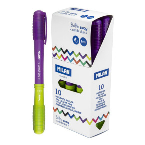 Pero guľôčkové MILAN Sway Combi Duo 1,0 mm s meniteľným telom - lila-zelená