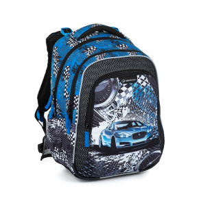 Školský batoh BagMaster Lumi 23 D - modré auto