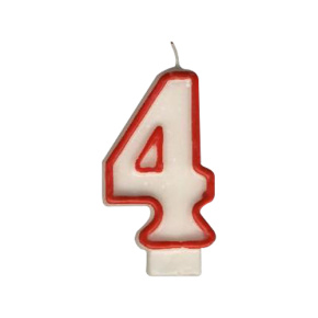 Sviečka číslová "4" 75 mm