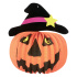 Lampión guľatý 26 cm Tekvica s klobúkom Halloween