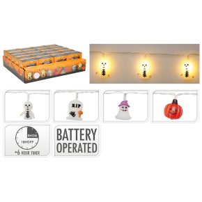 Svetelná reťaz Halloween figúrky 10x LED, dĺžka 135 cm