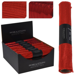 Organza látková 28x150 cm - vlnitý vzor, červená farba Organza látková 28x150 cm - vlnitý vzor, červená farba