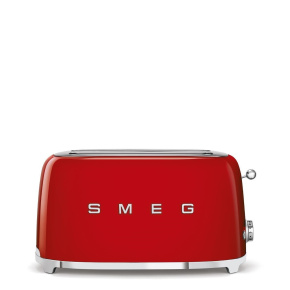 Smeg TSF02RDEU, toustovač / topinkovač, 4 toasty, 6 úrovní opékání, zásuvka na drobky, styl. 50. let, červený Smeg TSF02RDEU, toustovač / topinkovač, 4 toasty, 6 úrovní opékání, zásuvka na drobky, styl. 50. let, červený