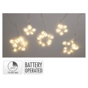 Svetelná reťaz Hviezdy s časovačom, dĺžka 120 cm Svetelná reťaz Hviezdy s časovačom, dĺžka 120 cm