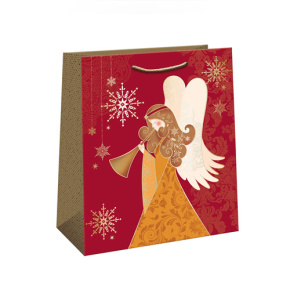 Darčeková taška vianočná T4 Lux 20x10,5x24 cm(mix /cena 1ks)