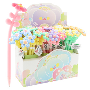 Pero gélové JUNIOR Flower 0,5 mm - modrá náplň (mix /cena 1ks)