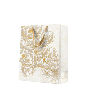 Darčeková taška large premium 26,5x33,5x13 cm Vintage Gold Petal Design