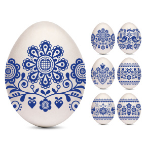Košieľky na veľkonočné vajíčka 12 ks - folklórna modrá