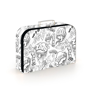 Detský kufrík lamino 34 cm - Komiks White