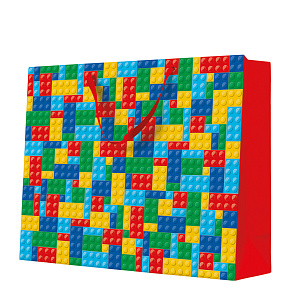 Darčeková taška Colorful Bricks, veľká 26,5x33x13,5 cm