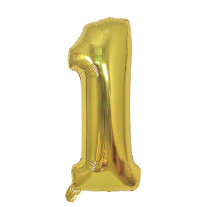 Balón narodeninový, zlatý 40" (100 cm) číslo 1