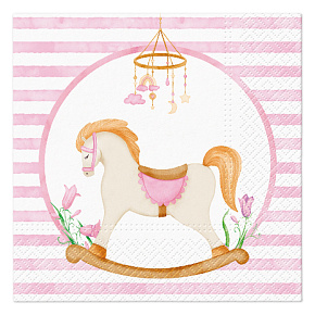 Obrúsky PAW L 33x33cm Pastel Dream pink