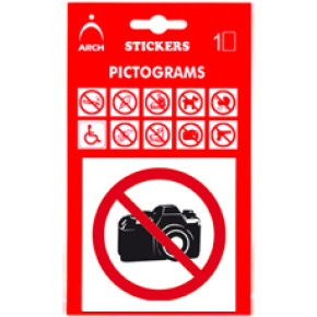 Informačná samolepka Zákaz fotografovania (8 x 8 cm)