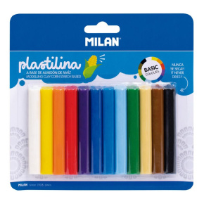 Plastelína MILAN 12 tyčiniek v základných farbách 140 g