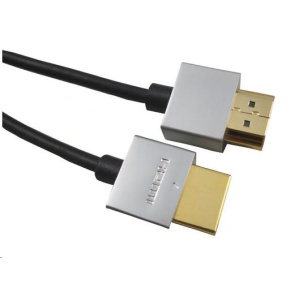 Kábel PREMIUMCORD Slim HDMI, 1 m, High Speed + Ethernet (v1.4), pozlátené konektory