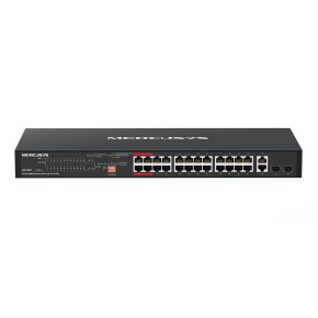 MERCUSYS switch MS128GP (24xGbE,24xPoE+,2xGbE,2xSFP,295W)