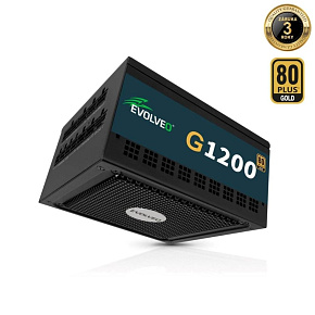 EVOLVEO G1200 zdroj 1200W, 80+ GOLD, ATX 3.1, aPFC, 140 mm ventilátor, záruka 3 roky, černý