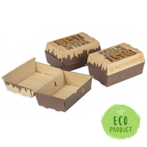 Box na hamburger 200x130x110 mm Double s potlačou 100 ks