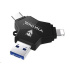 USB Flash disk Viking 3.0 4v1 s konektorom Lightning/Micro USB/USB/USB-C, 128 GB, čierna