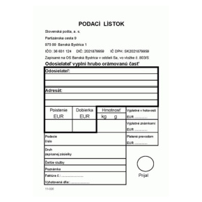 Podací lístok A6 (683)