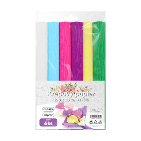 Krepový papier JUNIOR 100x25 cm SOFT Florist (sada 6 ks)