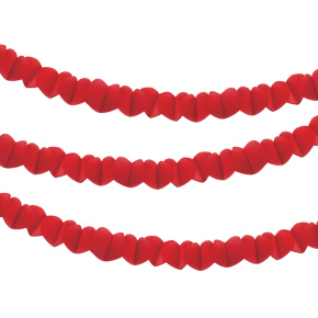 Girlanda papierová 2 m - červené srdcia (2 ks v balení) Girlanda papierová 2 m - červené srdcia (2 ks v balení)