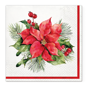 Obrúsky TaT 33x33cm Composition with Poinsettia Obrúsky TaT 33x33cm Composition with Poinsettia