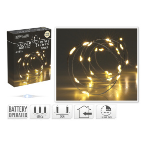Svetelná reťaz 100 LED biela teplá, dĺžka 495 cm Svetelná reťaz 100 LED biela teplá, dĺžka 495 cm