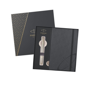 Pero guľôčkové Parker IM Monochrome Champagne + sivý zápisník Pero guľôčkové Parker IM Monochrome Champagne + sivý zápisník