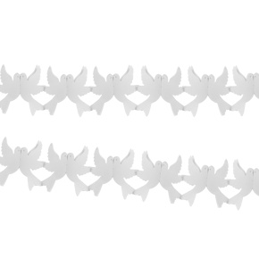 Girlanda papierová 3 m - biele holubice Girlanda papierová 3 m - biele holubice