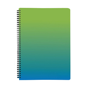 Blok linajkový so špirálou PP A5 /60 listov OMBRE - zelená Blok linajkový so špirálou PP A5 /60 listov OMBRE - zelená