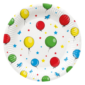 Papierový tanier PAW Eco 23 cm Party Balloons / 8 ks