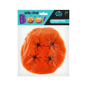 Dekorácia Halloween - pavučina oranžová 20 g