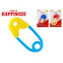 Hrkálka spínací špendlík 12cm Baby´s Happiness 3farby 0m+ na karte