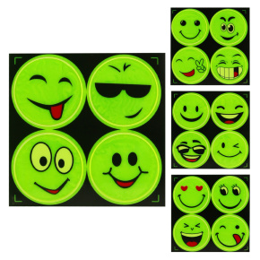 Samolepky reflexné PVC (mix 4 ks smajlíkov) Samolepky reflexné PVC (mix 4 ks smajlíkov)