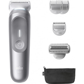 Braun BG7550 tělový zastřihovač, 4 nástavce, 100% omyvatelný, technologie SmoothShave, výdrž 100 min, nerezové čepele
