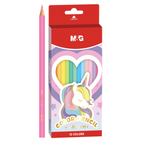 Pastelky šesťhranné M&G Unicorn - sada 12 ks