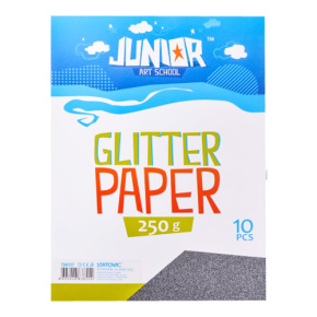 Dekoračný papier A4 Glitter čierny 250 g, sada 10 ks