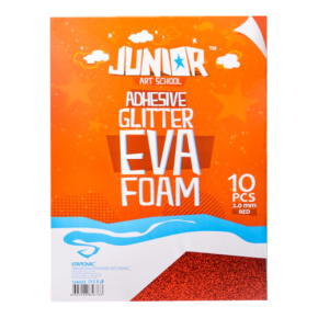 Dekoračná pena A4 EVA Glitter červená samolepiaca 2,0 mm, sada 10 ks
