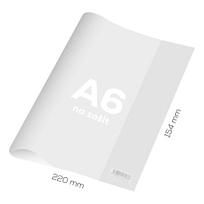 Obal na zošit A6 PVC 220x154 mm, hrubý 120 mic /transparentný, 1 ks Obal na zošit A6 PVC 220x154 mm, hrubý 120 mic /transparentný, 1 ks
