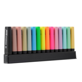 Zvýrazňovač STABILO BOSS ORIGINAL 15 ks DeskSet marker - Nature, Pastel, Neón