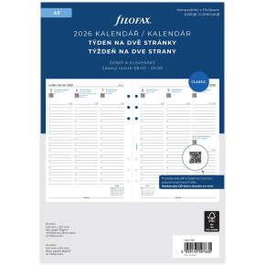 Kalendár 2026 Filofax A5 týždeň /2 strany ČJ+SJ /linajkový Kalendár 2026 Filofax A5 týždeň /2 strany ČJ+SJ /linajkový