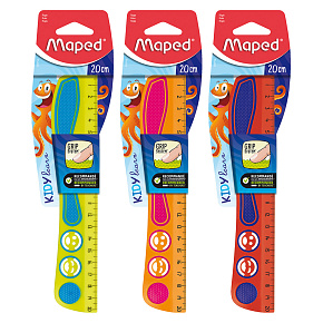 Pravítko MAPED Kidy Learn Concentration 20 cm, mix farieb