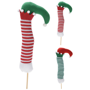 Vianočná punčocha ELF na drevenej paličke 56 cm (2 varianty /cena za 1 ks)