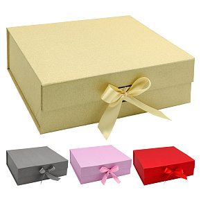 Darčeková krabica s mašľou 31,5 x 26 x 10,5 cm (mix /cena 1ks)