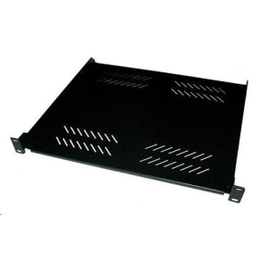 BAZAR - XtendLan 19" police s perforací 1U/400mm, nosnost 25kg, černá - poškozeno, prohnuté