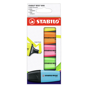 Zvýrazňovač  - STABILO BOSS MINI - 5 ks balenie - s 5 rôznymi farbami Zvýrazňovač  - STABILO BOSS MINI - 5 ks balenie - s 5 rôznymi farbami
