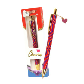 Pero guľôčkové CHARM Heart Red - modrá náplň